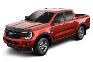 Ford Ranger Hood Deflector - Husky Liners - Aeroskin II - Matte Black - `24-`25